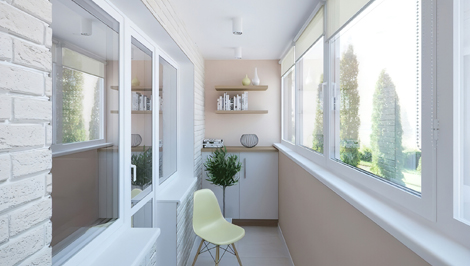 Встроенная мебель на балкон